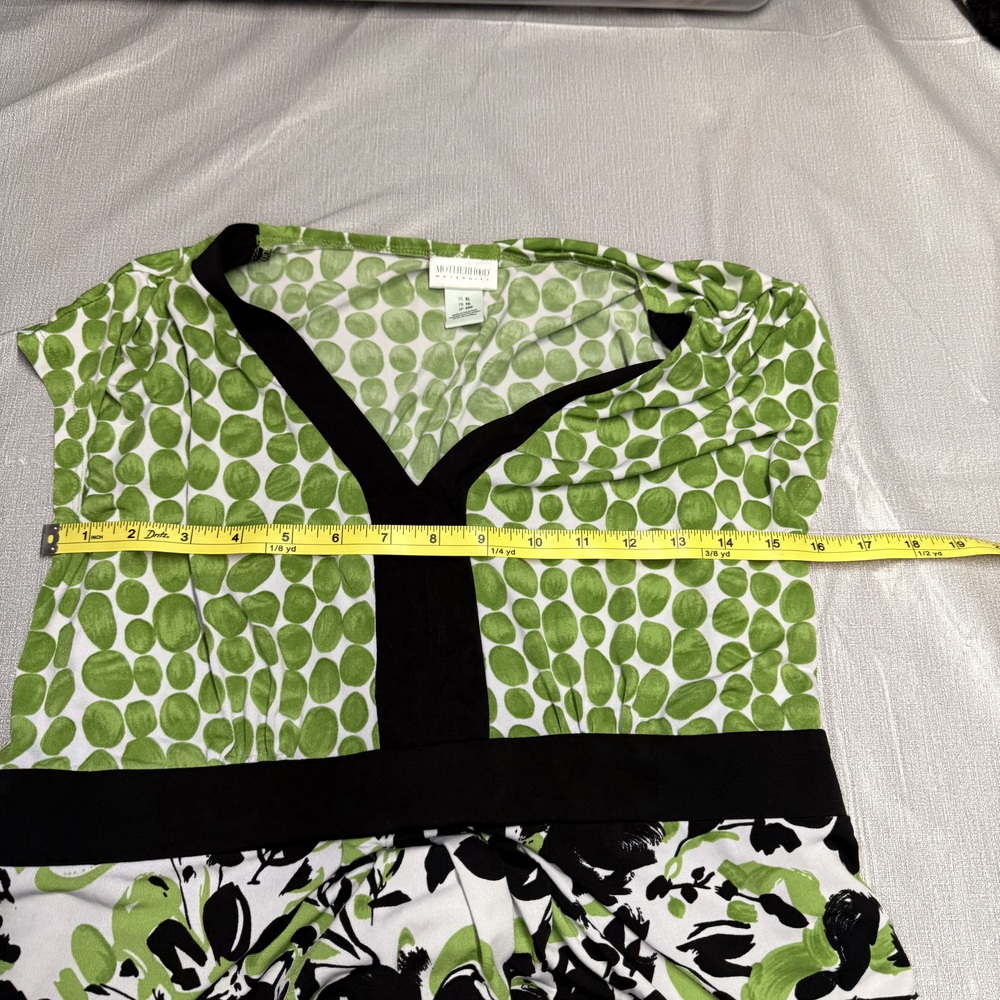 Motherhood Maternity Green Black Floral Shift Dress XL - Picture 5 of 7
